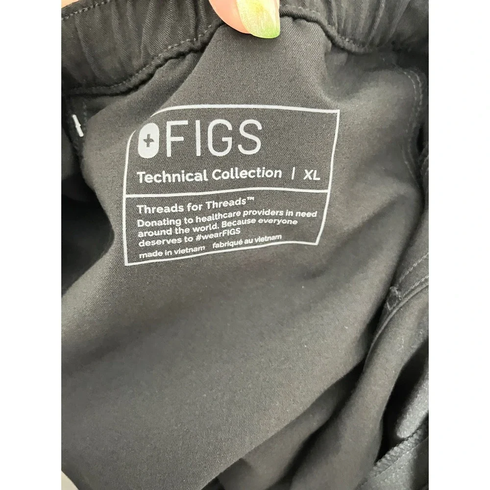 FIGS‎ Pisco Scrub Pants Mens XL Black Technical Collection Drawstring 1000205